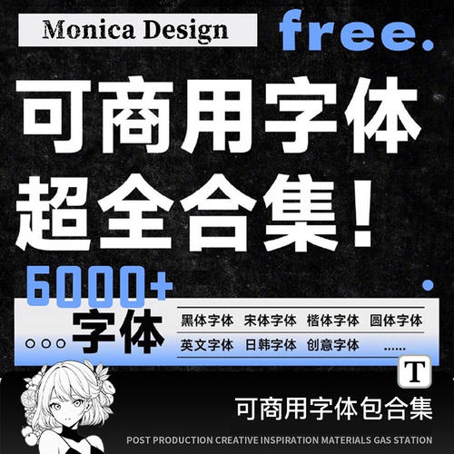 PS字体包下载中文字体库Mac免费可商用Pr创意广告海报AI设计素材