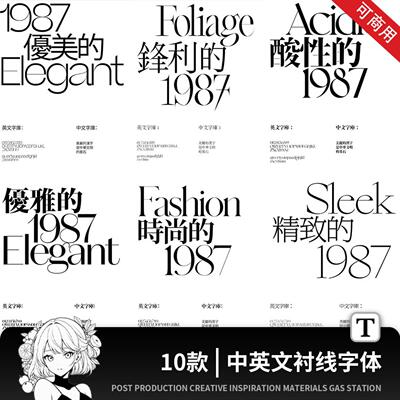 免费可商用字体包下载酸性字库中英文衬线字体Ps/Pr/Ai/Procreate