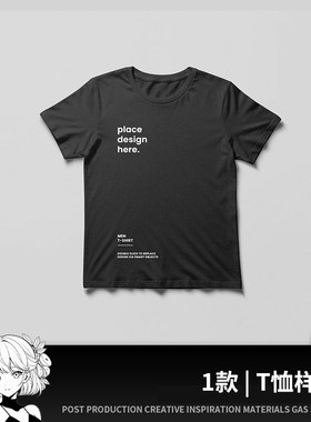 高级简约平铺短袖白色T恤VI贴图文化衫服装MOCKUP样机PSD素材