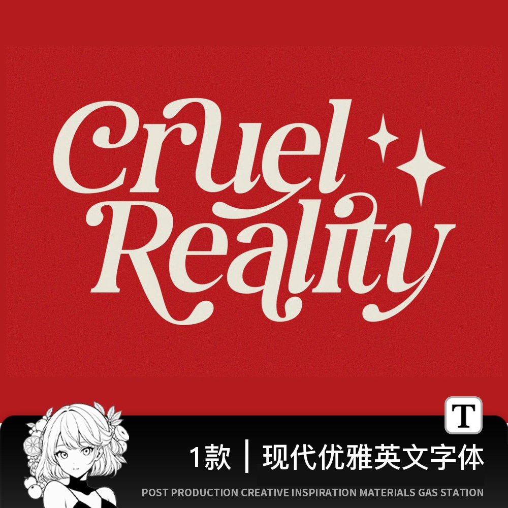 现代优雅时尚logo标题排版设计装饰衬线英文字体安装包PSAI字体库