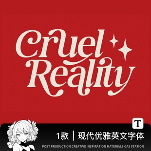 现代优雅时尚logo标题排版设计装饰衬线英文字体安装包PSAI字体库