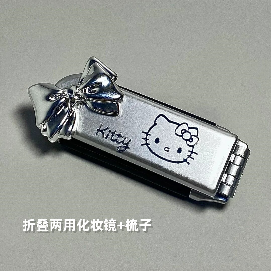 可爱猫随身梳子化妆镜两用