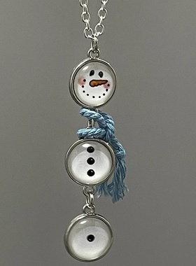 雪人纽扣项链包挂件钥匙扣
