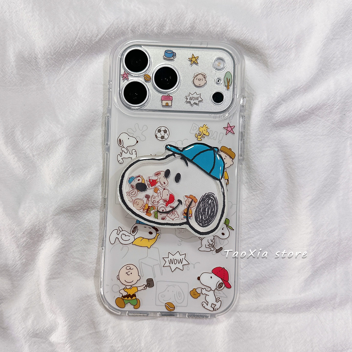 ins日韩风史努比卡通适用苹果17手机壳iphone17promax保护套16Pro硅胶15高级感新款硅胶防摔全包带支架男女软