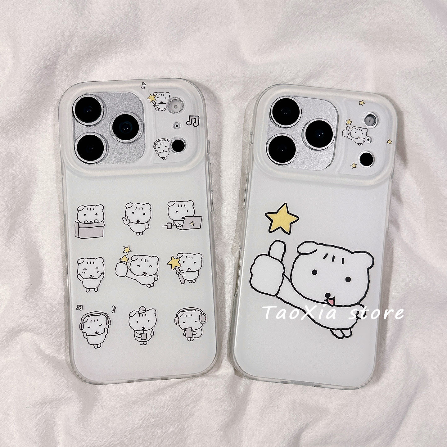 ins日韩简约磨砂小狗适用苹果17手机壳iphone17promax保护套16Pro硅胶15/14高级感13新款全包防摔情侣男女软