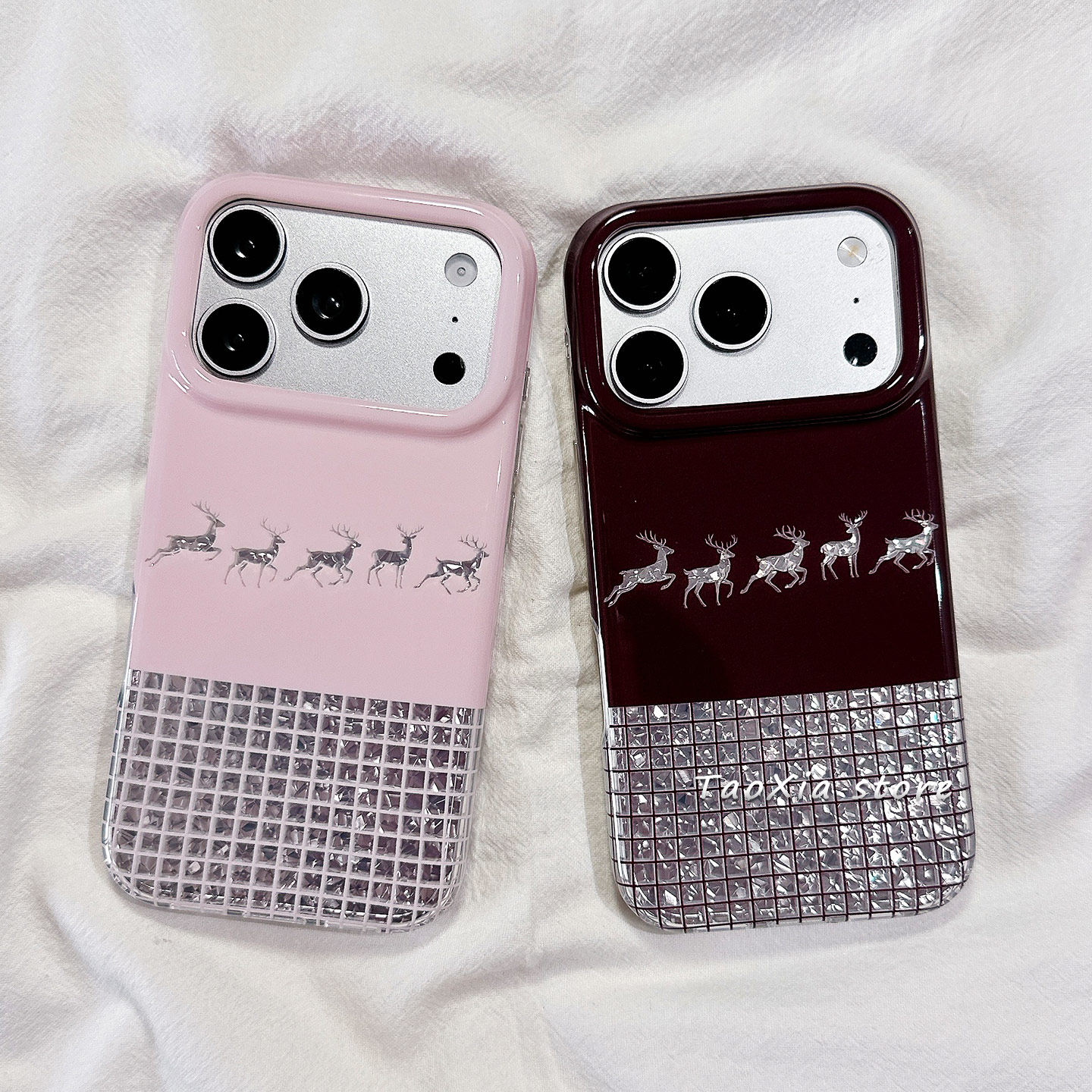 ins日韩秋冬简约麋鹿适用苹果18promax手机壳iphone17保护套18pro硅胶16新款15高级感好看硅胶防摔全包边女软