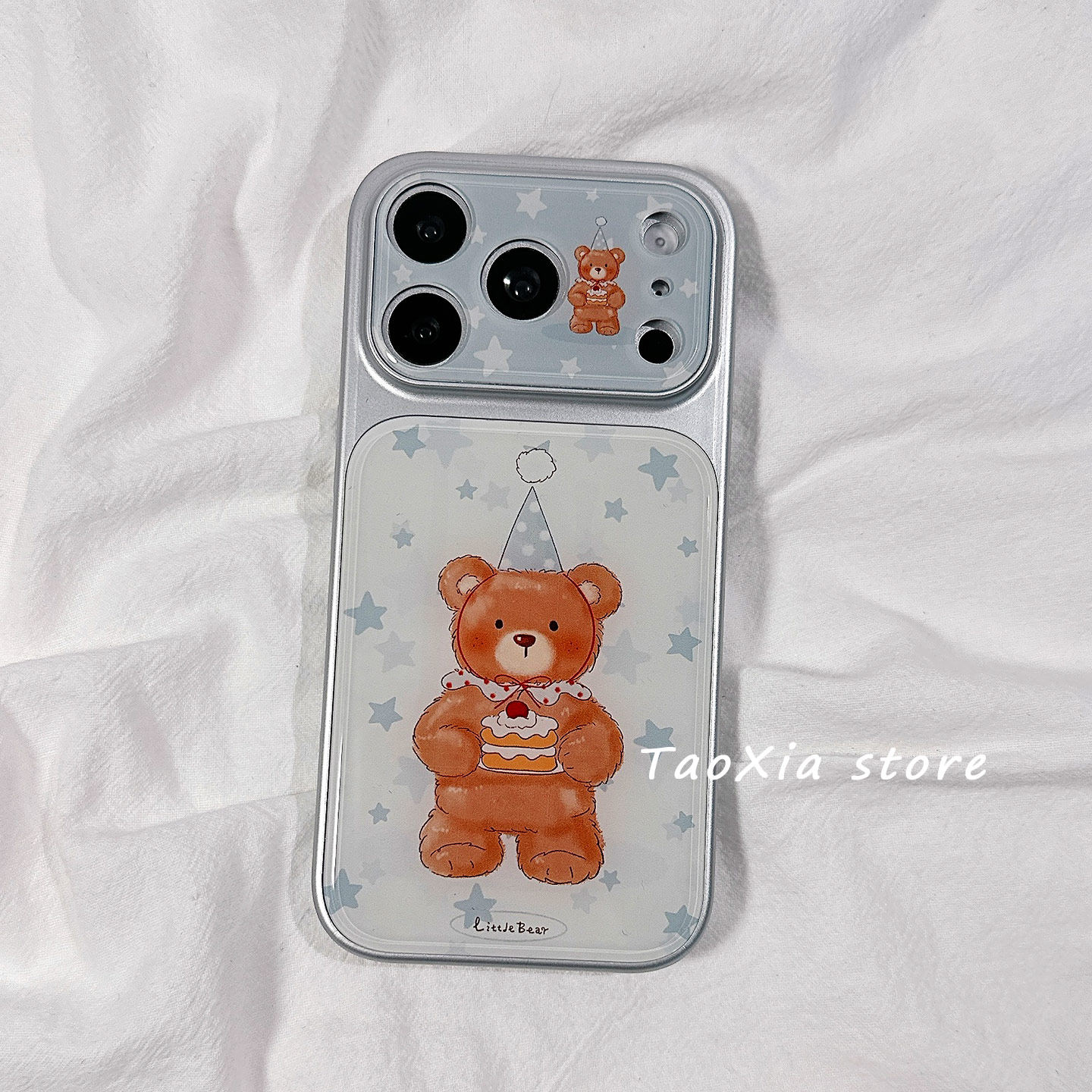 可爱生日蛋糕小熊适用苹果17手机壳iphone17promax保护套16Pro硅胶15/14高级感新款全包防摔壳ins日韩女款软p