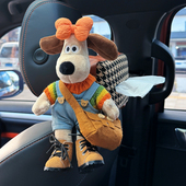 车载纸巾盒扶手箱卫生纸盒汽车内装 高级感掌门狗摆 饰品车内用挂式