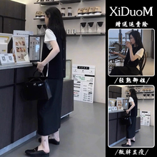 RIERA黑色时尚套装女2024新款小个子高级感高腰显瘦职业夏装搭配