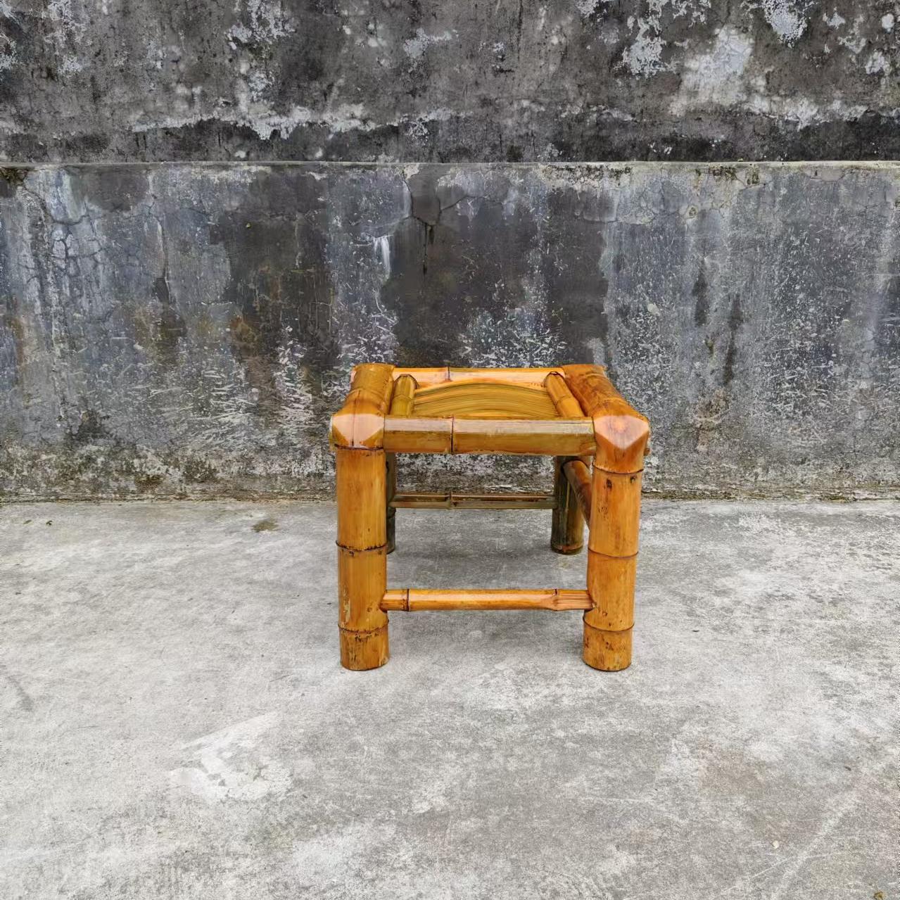 竹编阳台复古风纯手工简约乘凉竹制小凳子小凳子庭院小凳竹凳户外