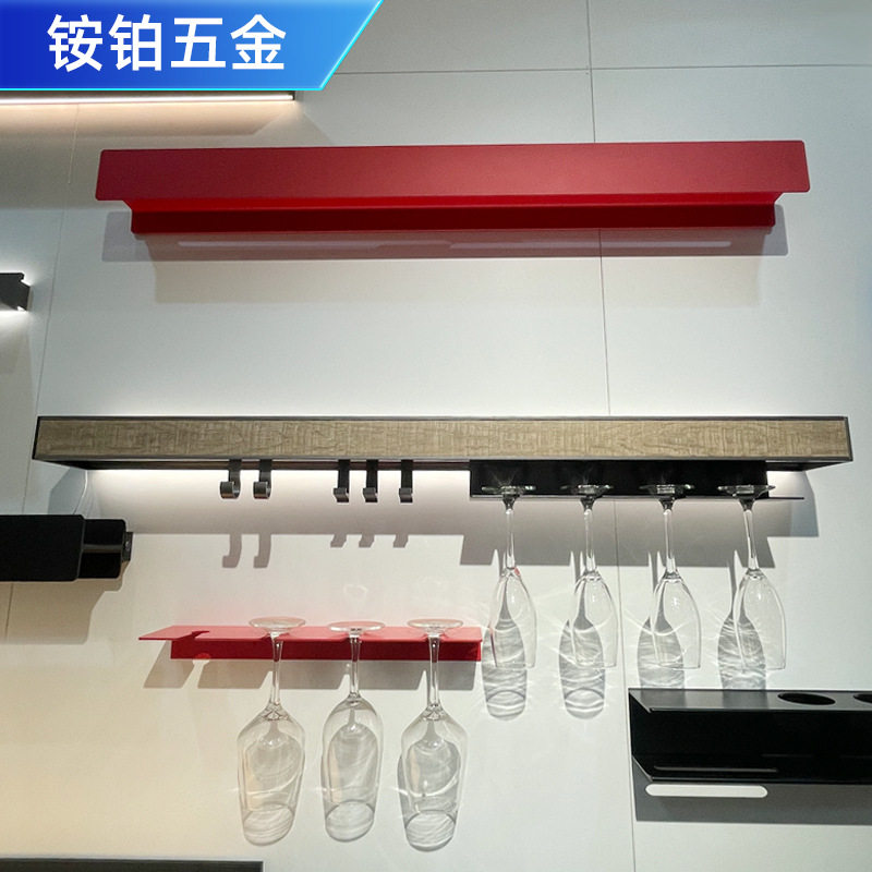 简约厨房现代收纳架铝合金LED发光层板置物架 墙上壁挂层板展示架