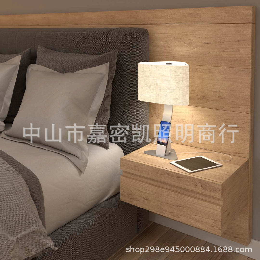 热款现代简约风格美式台灯酒店客房书房卧室 usb鹅颈触控开关台灯