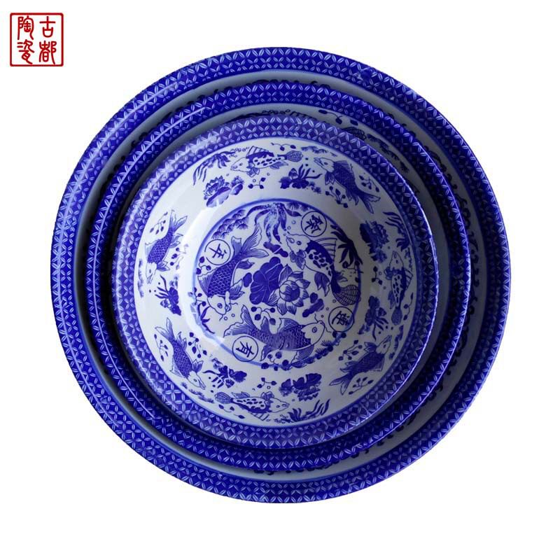 陶瓷大碗盆青花瓷水煮鱼大碗酒店后厨超大面碗