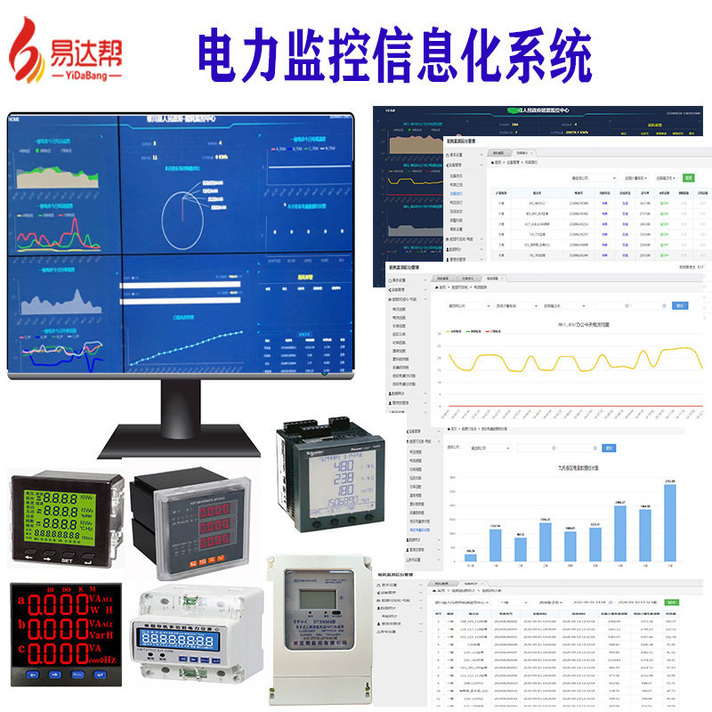 园区电力智能系统能耗监测设备能源数据采集统计分析能效分析用能