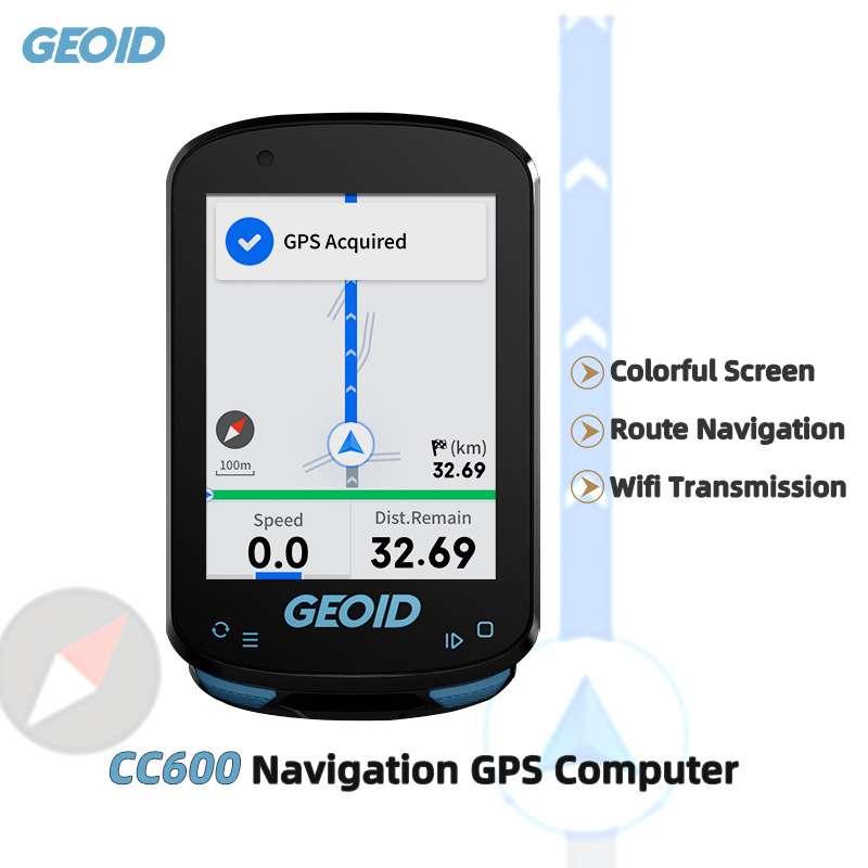 Geoid CC600自行车码表 极遨彩屏英文智能骑行速度里程表箭头导航