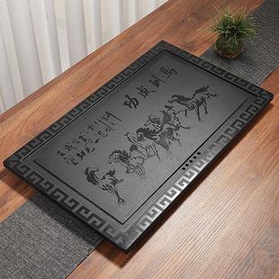 80*40*3cm实木茶桌茶台嵌入内嵌镶嵌金石材茶盘大理石配件直排水