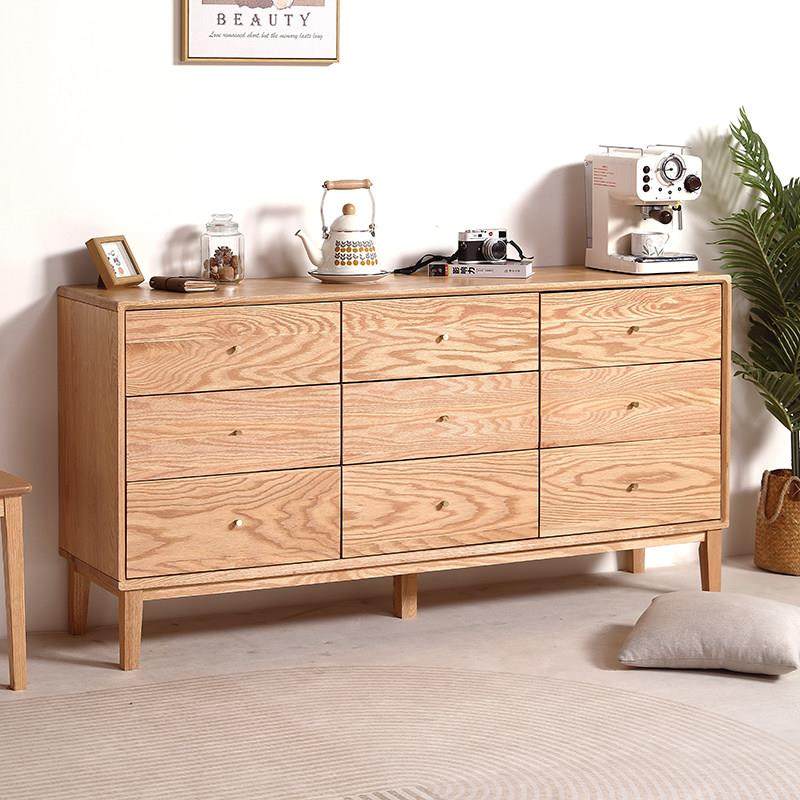 全实木九斗柜红橡木斗橱卧室抽屉柜子储物北欧风大容量9抽纯原木