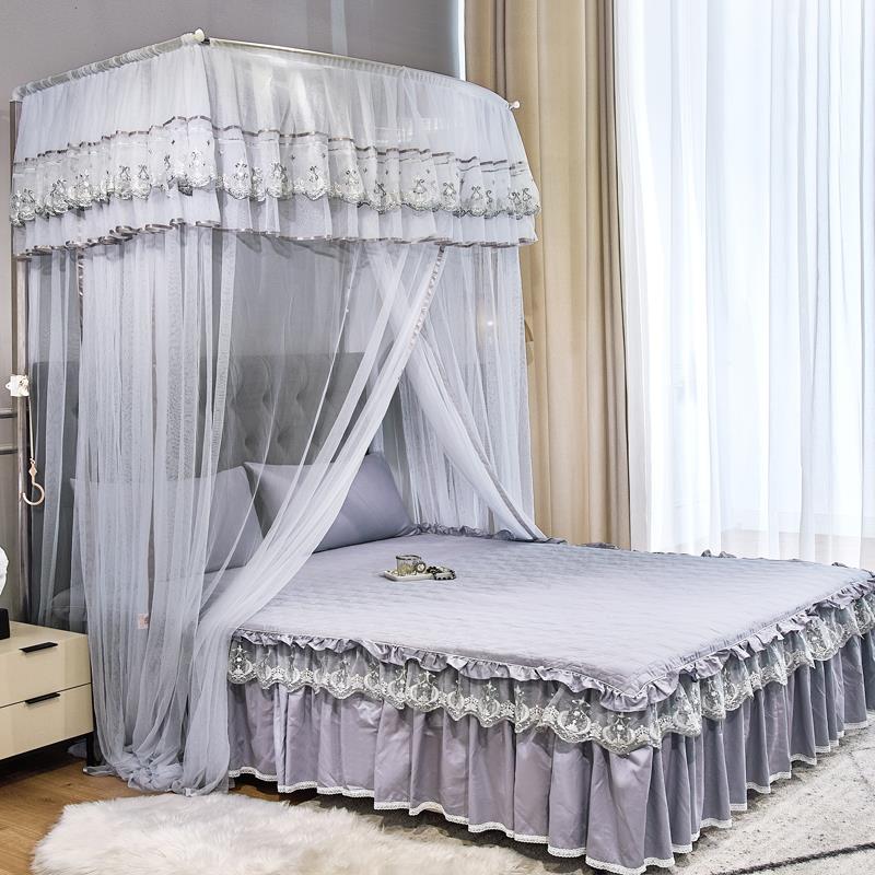 维美诗2025新款伸缩升降不锈钢床帘支架加密加厚家用防尘公主蚊帐