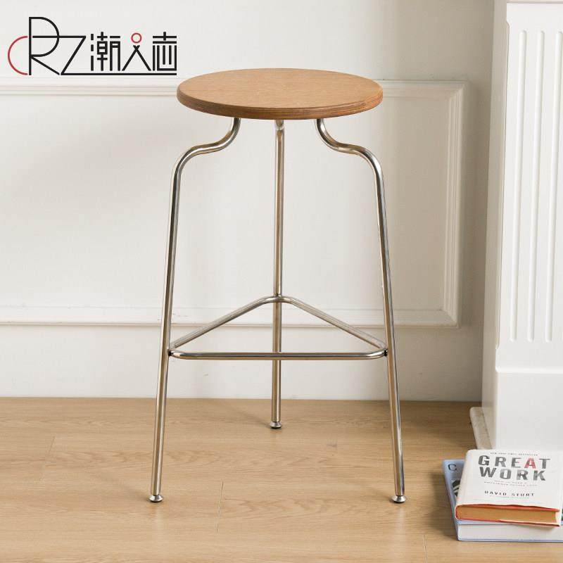 北欧桦木海洋板吧台椅家用创意高椅子现代简约不锈钢高脚凳酒吧椅,住宅家具,家用高脚椅,淘宝优惠券,粉丝福利购,淘宝优惠卷