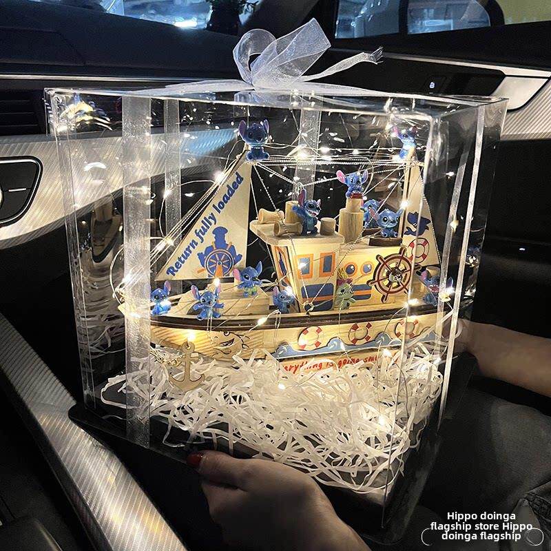 史迪仔玩偶史迪奇礼盒摆件生日礼物女生创意七夕送女友朋友的男生