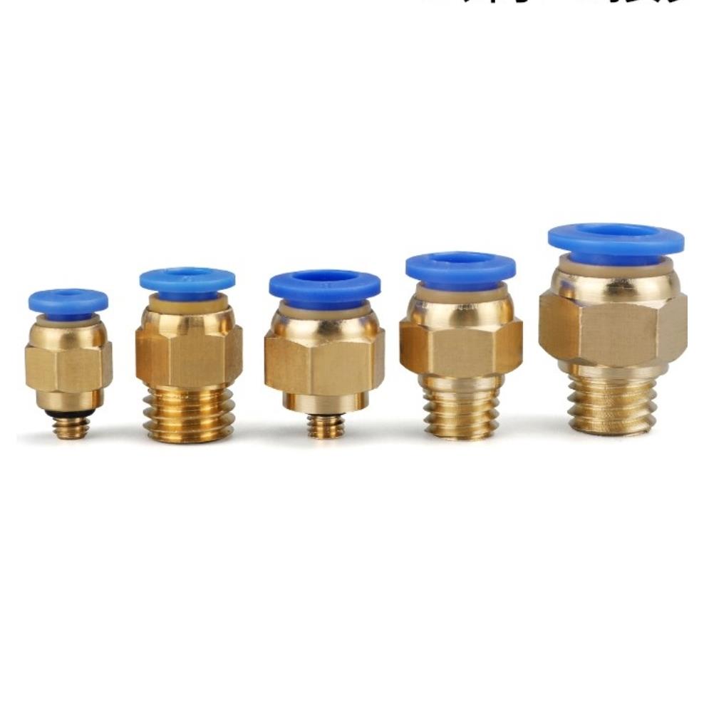 10个公制气动快插气管快速接头螺纹直通PC4/6-M5PC8-M6/M8/M10M12