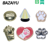 花 Crocs鞋 卡骆驰配件智必星金属可爱猫咪粉爪印 花配饰新款 洞洞鞋