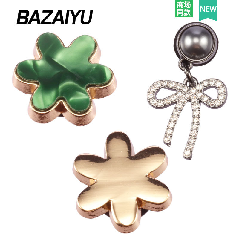 高级感金属花朵鞋扣配饰适配Crocs洞洞鞋面上时尚百搭装饰品