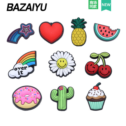 洞洞鞋扣配件智必星PVC流星彩虹