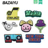 卡通智必星趣味diy鞋 24新款 扣配饰 配饰卡洛驰鞋 花禁止蕉绿 洞洞鞋