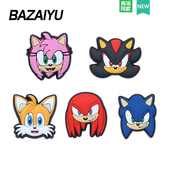 洞洞鞋 配饰Crocs鞋 扣配件卡通鞋 新款 花装 饰扣音速小子适配Cross