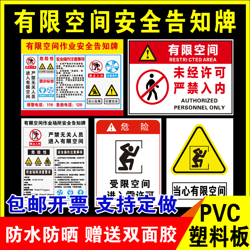 鑫泽耀PVC有限空间安全告知牌