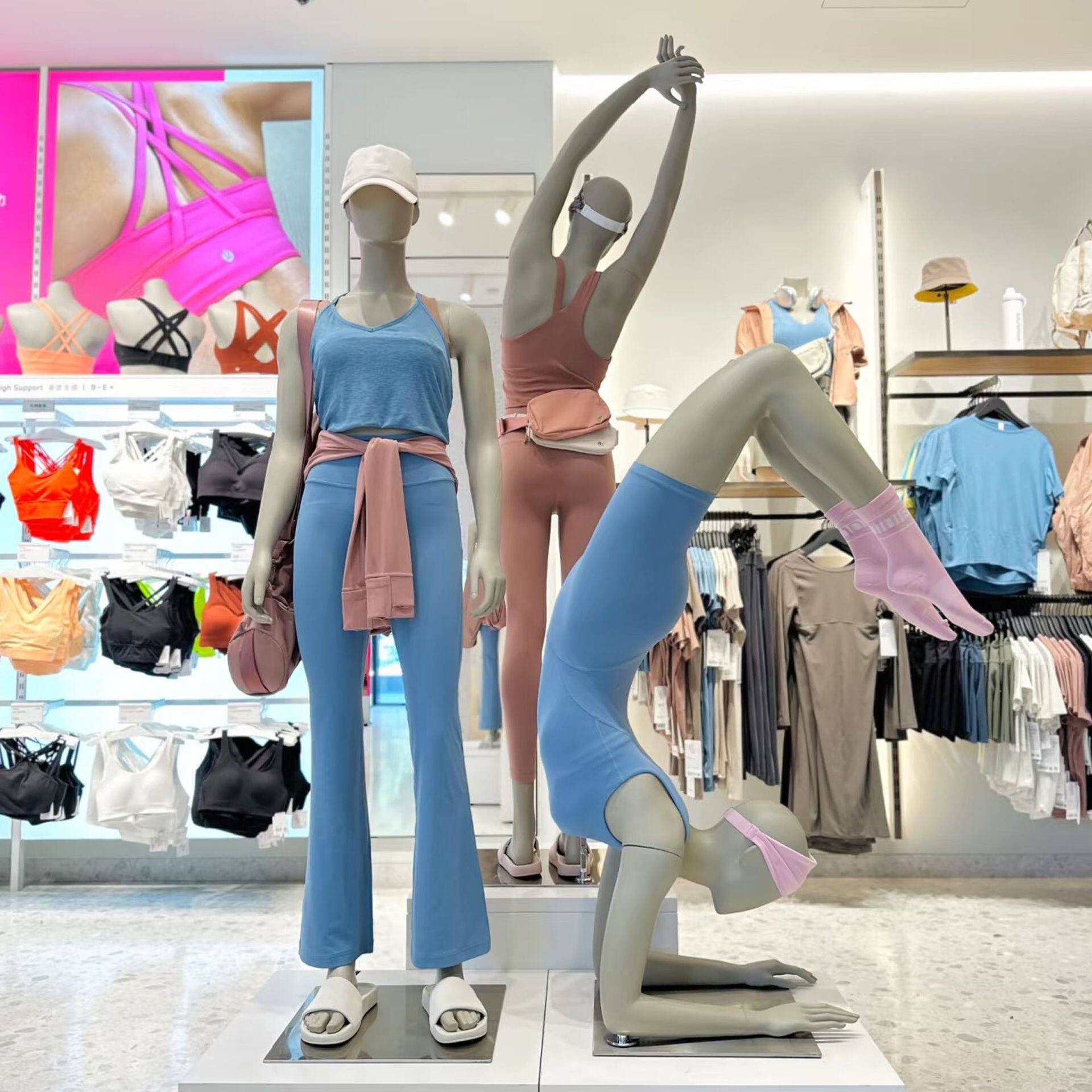 lululemon瑜伽服模特展模特道具假发