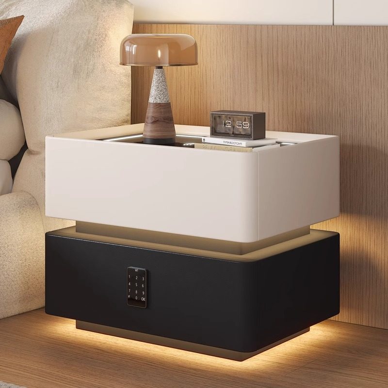 智能床头柜带灯悬浮式新