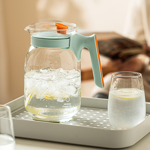 速发优格玻璃冷水壶耐水温冰箱水壶套装家用凉高壶果汁壶大容量泡