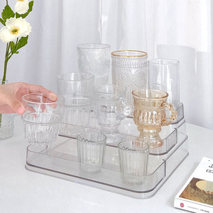 速发杯架阶梯置物杯桌面收纳力红酒取架架亚克架多层创意马克