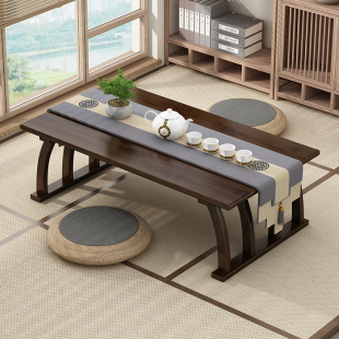 速发飘窗小桌桌榻榻米茶桌实木小茶几炕几家用卧室坐地学子炕桌矮