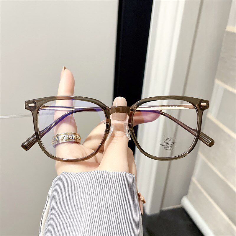 速发冷茶近可配色数度视镜片大脸超轻防蓝光素颜大框框