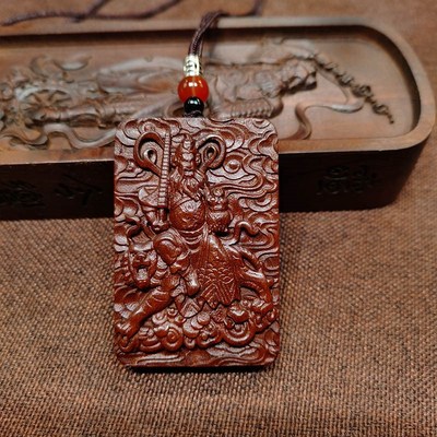 速发道财雷击枣木武家神赵公明吊坠挂牌手云五雷吊坠车载件祥把件