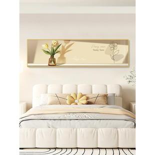 主卧温馨床头挂画横版壁画晶瓷玄关壁画现代简约卧室风景床头挂画