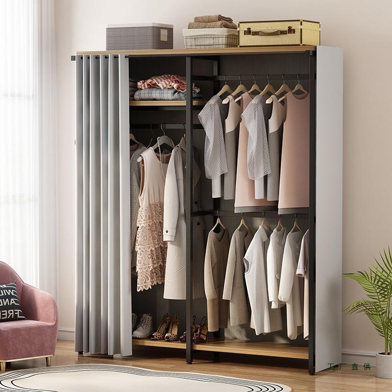 挂衣架落地衣帽架金属开放式组合衣架家用卧室简易衣柜衣帽间衣橱