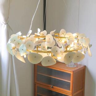 个性艺术陶瓷荷叶吊灯简约家用大气餐厅艺术创意设计师装饰灯具