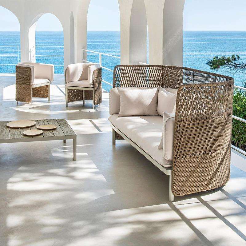 藤编家具藤艺客厅阳台藤椅沙发双人创意庭院休闲茶几北欧户外沙发