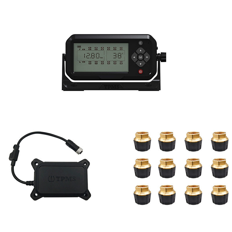 12轮 工程车/卡车 外置式OTR胎压监测系统TPMS 支持自动换挂
