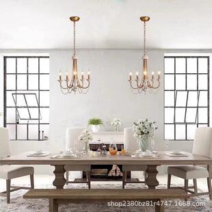 法式复古餐厅吊灯设计师美式仿古客厅灯饭厅民宿艺术木珠主卧室灯