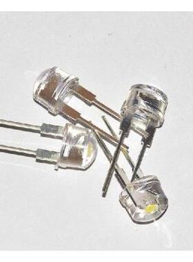 LED直插发光二极管F8MM草帽白灯白发白白色灯白光短/长脚0.5W