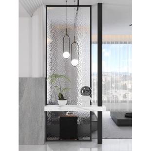 简约现代玻璃客厅屏风隔断入户正对门玄关柜门对床遮挡卫生间装 饰