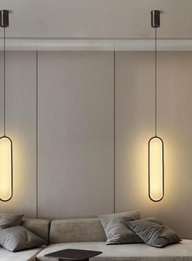 全铜床头吊灯吧台后现代轻奢卧室灯饰极简网红单头小吊灯艺术灯具