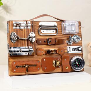 儿童蒙特利梭早教启蒙指南针忙碌板木制玩具生活教具动手动脑玩具