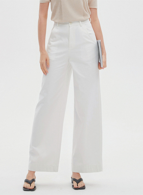 ten.显瘦宽松休闲百搭直筒牛仔阔腿裤2024年舒适白色裤子