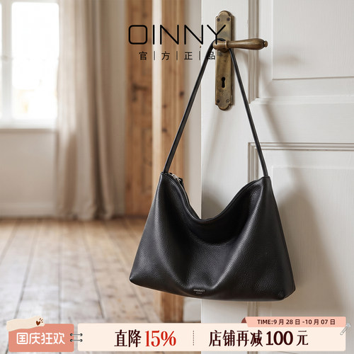 OINNY黑色慵懒托特包单肩包女包